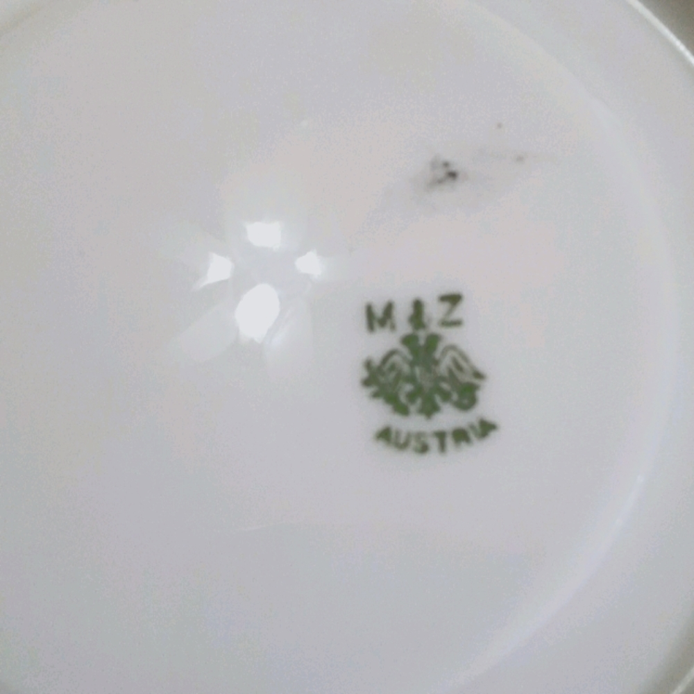 Austria Floral Cup and Saucer Trimmed in Gold - Picture 4 of 4